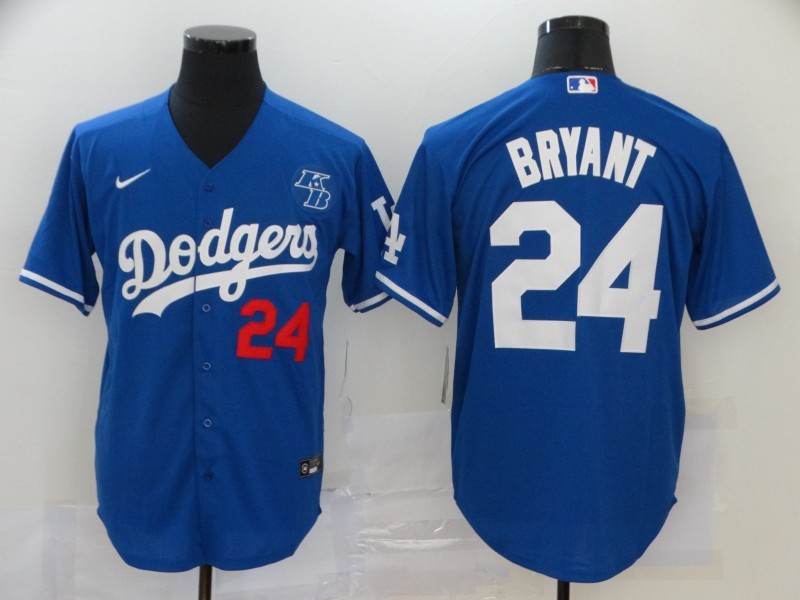 Men's Los Angeles Dodgers Kobe Bryant #24 Blue Baseball Jersey